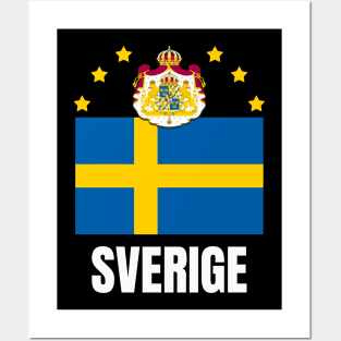 Sweden Flag National Emblem Swedish National Pride Posters and Art